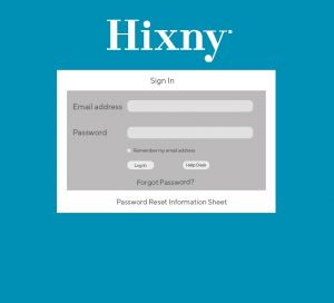 Hixny portal sign in page