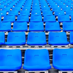 Blue stadium seats